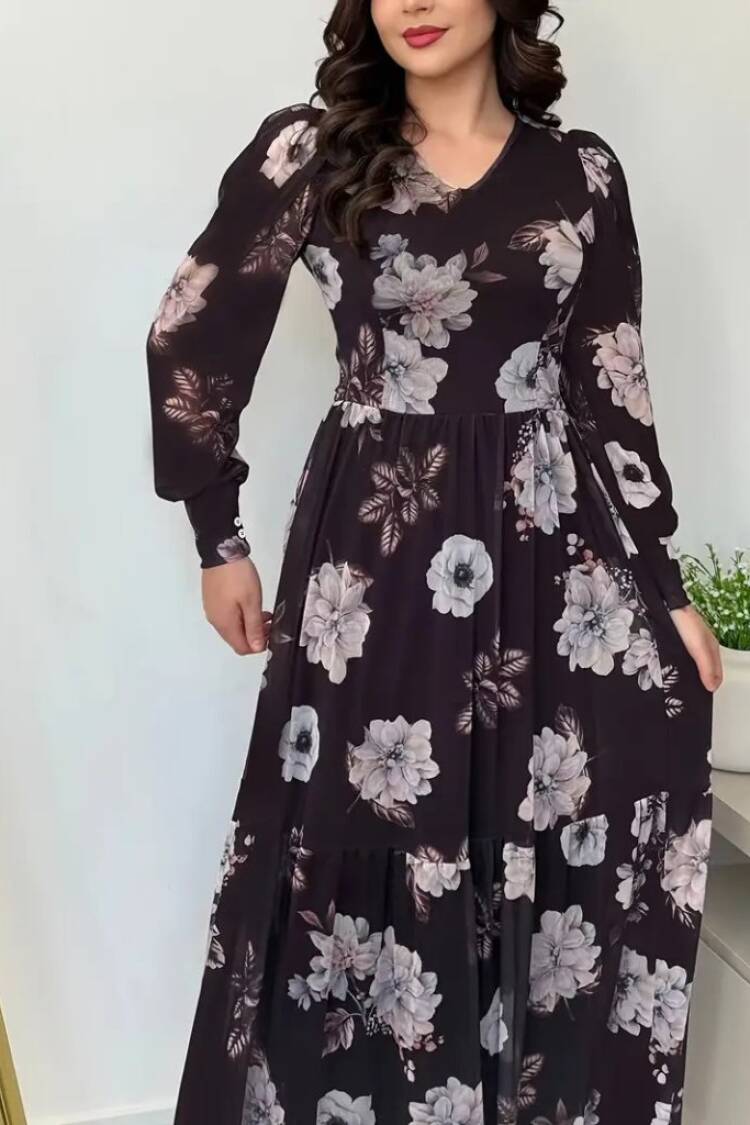Fit And Flare Dress With Floral Pattern - Brand: Janes - Women & Kids, Baby Clothes Wholesale - Globality Store