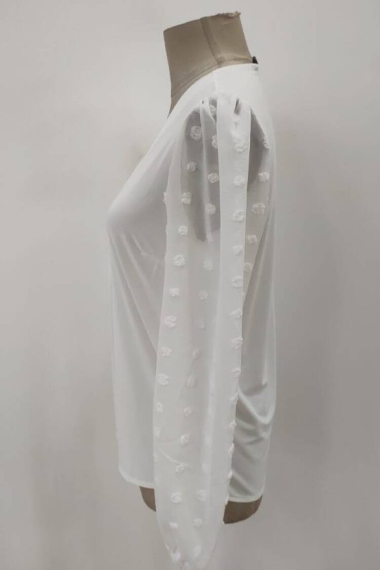 Elegant Blouse With V-Neck And Long Sleeves