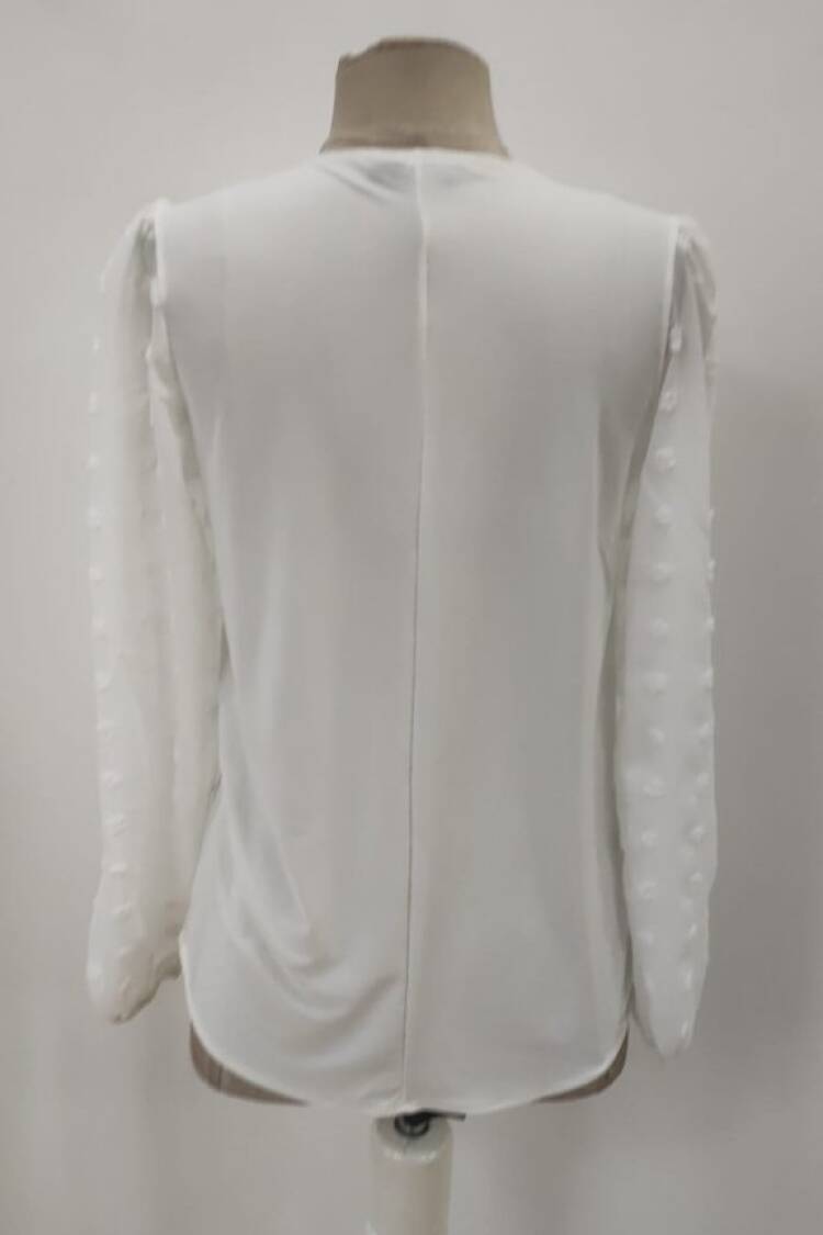 Elegant Blouse With V-Neck And Long Sleeves