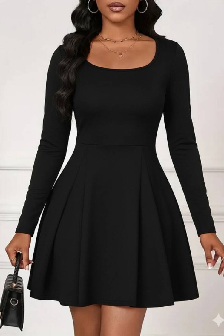 Fit And Flare Mini Dress With Long Sleeves - Brand: Janes - Women & Kids, Baby Clothes Wholesale - Globality Store