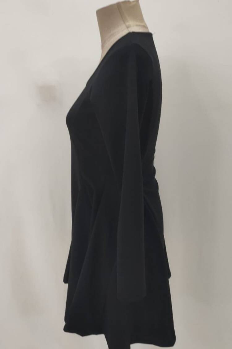 Fit And Flare Mini Dress With Long Sleeves