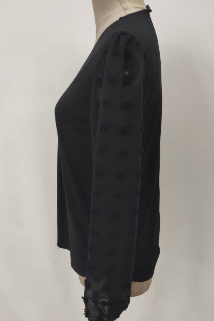 ElegantBlouse With V-Neck And Long Sleeves