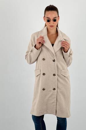 Beige Elegant Double-Breasted Long Coat - Brand: MISS POEM - Women & Kids, Baby Clothes Wholesale - Globality Store