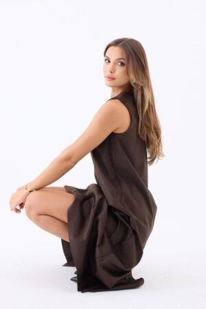 A-Line Midi Dress With V-Neck And Cap Sleeves - Brand: Fame - Women & Kids, Baby Clothes Wholesale - Globality Store