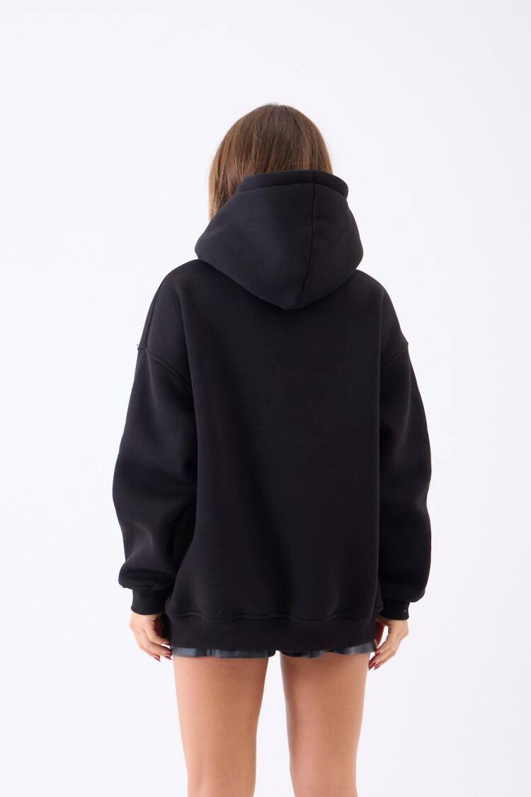Oversized Hoodie With Letter Print