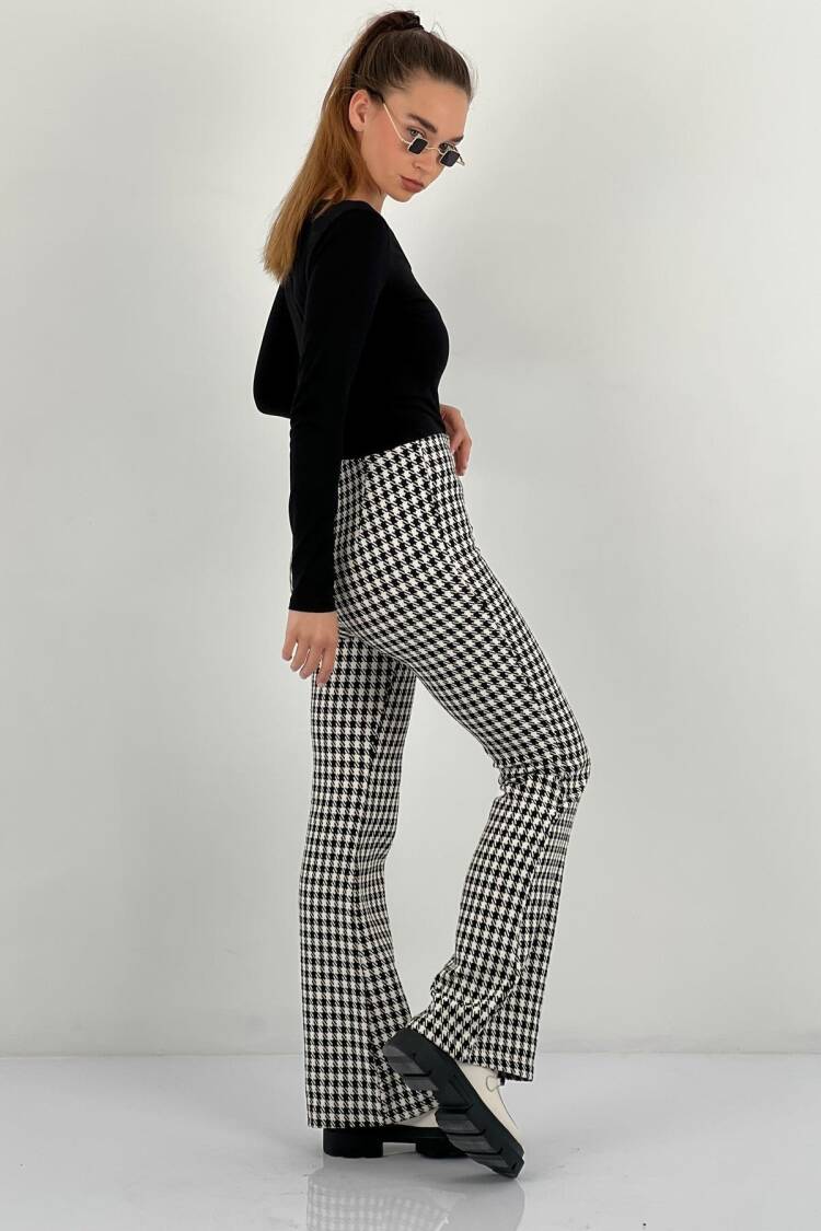 Houndstooth Retro Mom Pants