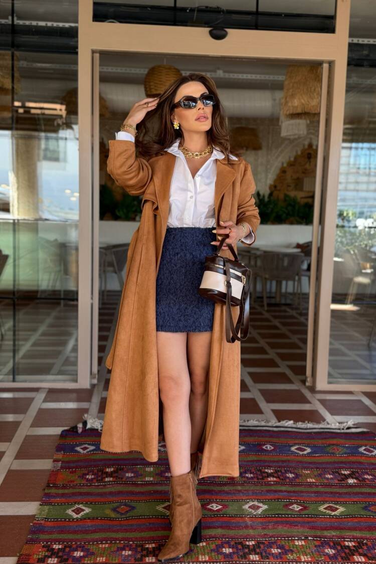 Brown Elegant Formal Vintage Casual Retro Trenchcoat