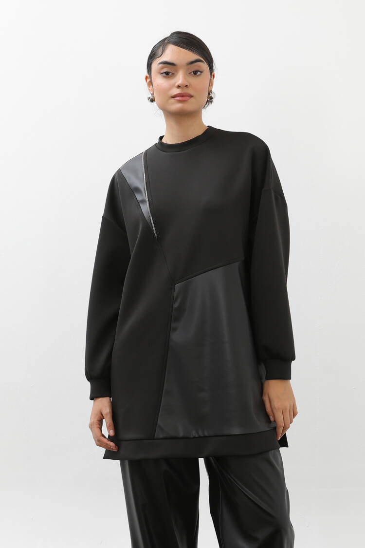 Black Oversized Fit Pull On Tunic With Long Sleeves - Brand: Puane - Women & Kids, Baby Clothes Wholesale - Globality Store