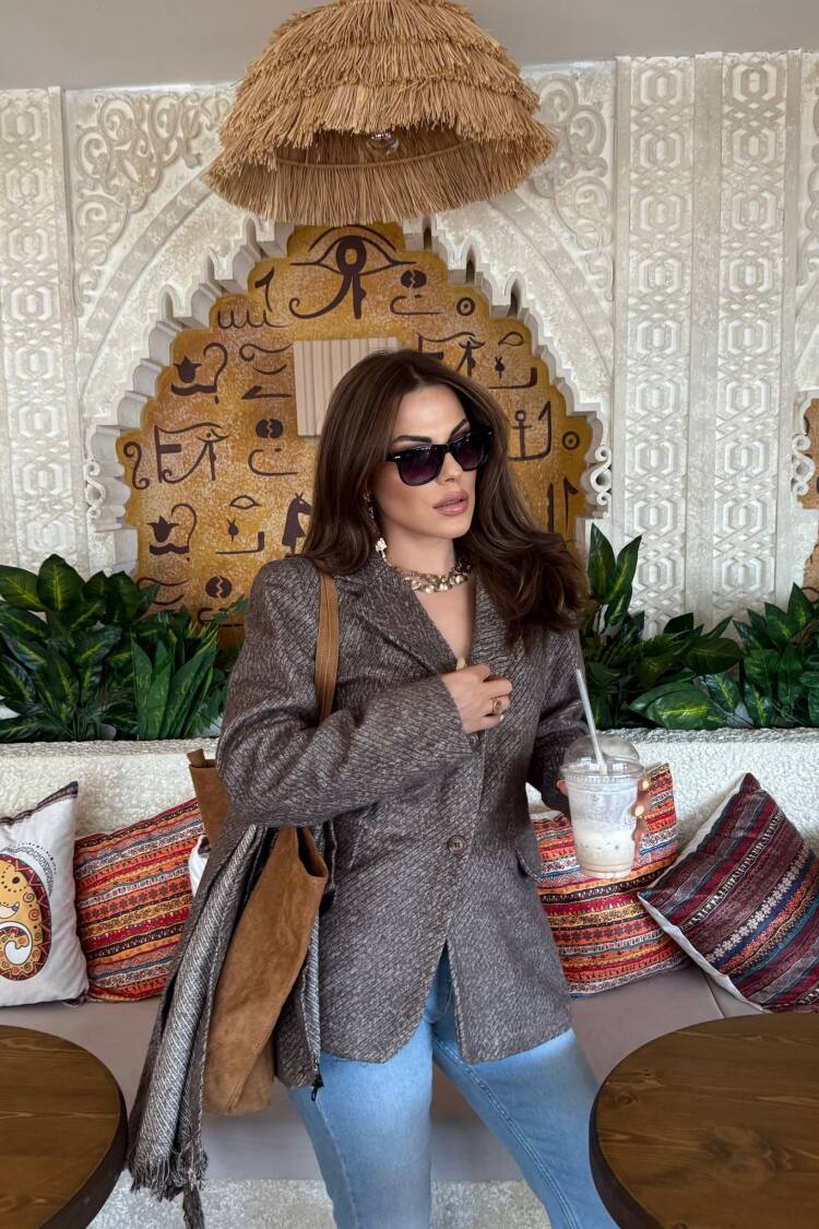 Brown Casual Elegant Jacket