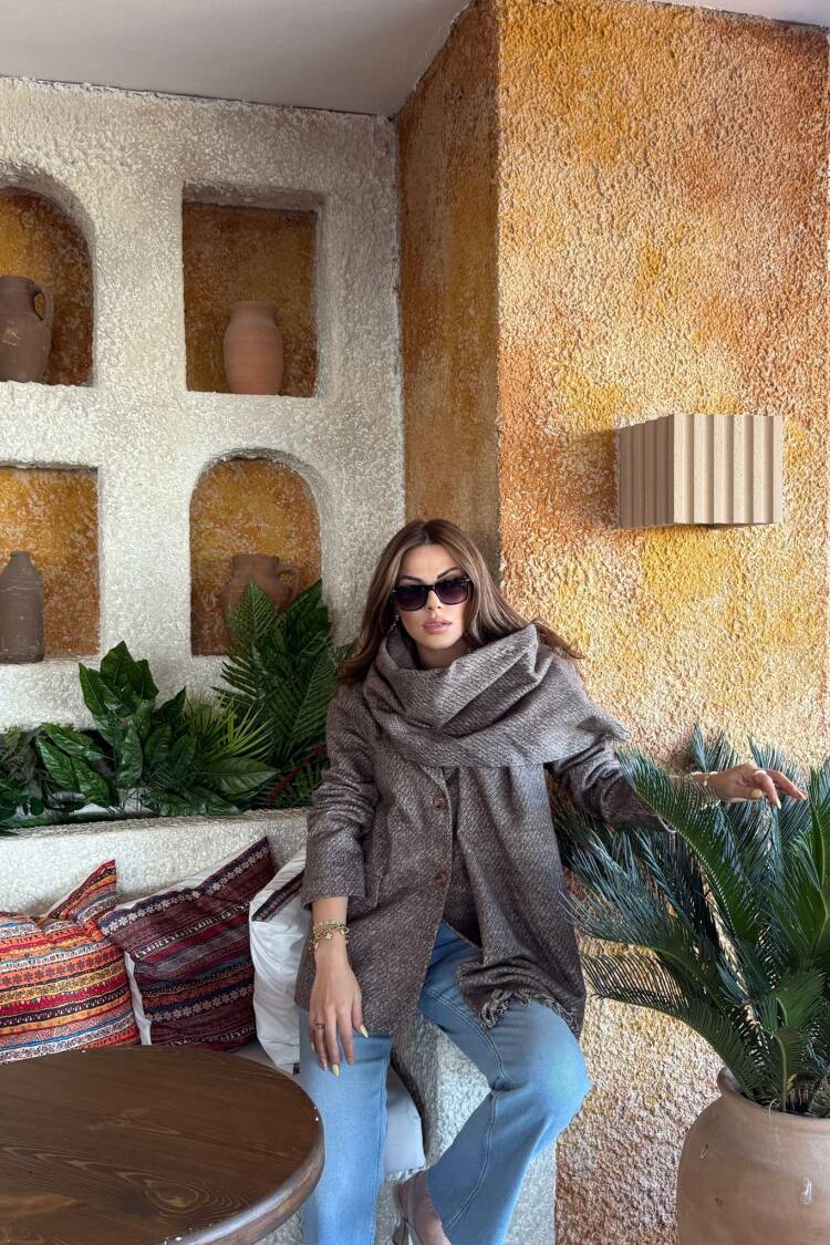 Brown Casual Elegant Jacket