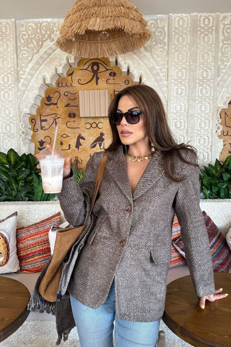 Brown Casual Elegant Jacket