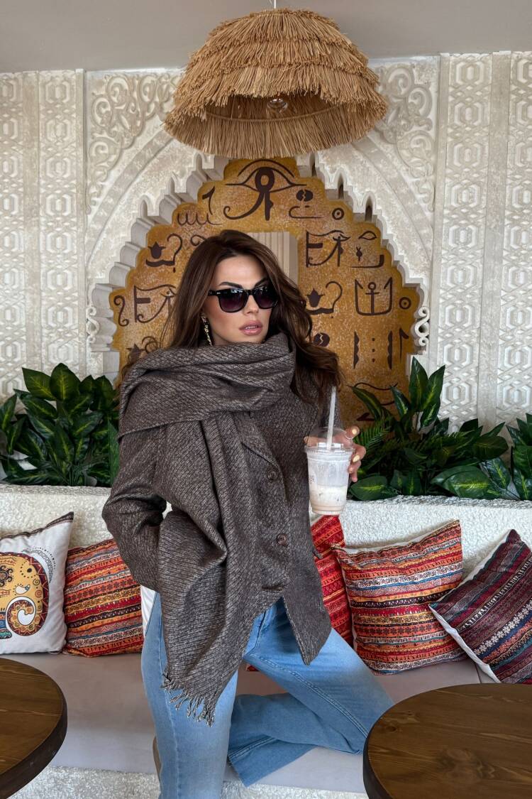 Brown Casual Elegant Jacket