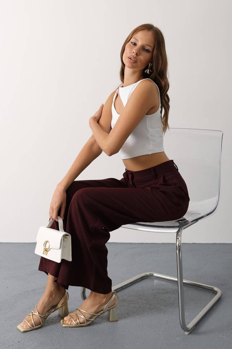 Palazzo Pants With High Waist And Wide Leg