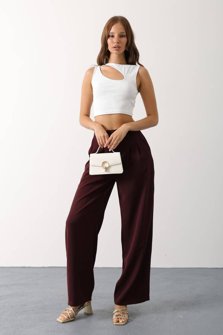 Palazzo Pants With High Waist And Wide Leg