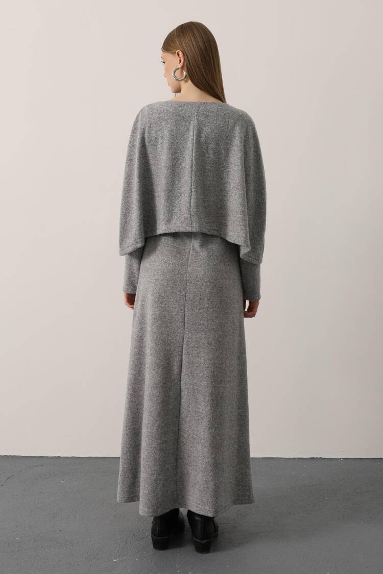 Cape Long Sleeve Knuckle Dress
