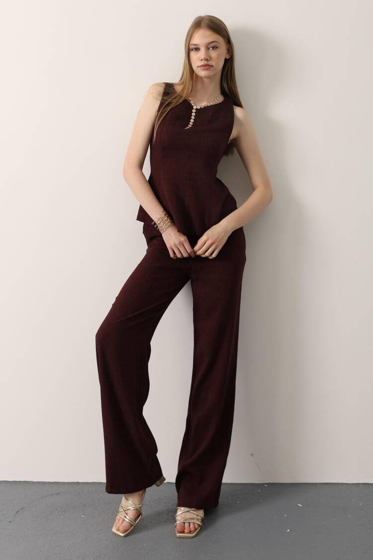 Gold Accessory Detailed Set - Burgundy - Brand: Reyon - Women & Kids, Baby Clothes Wholesale - Globality Store