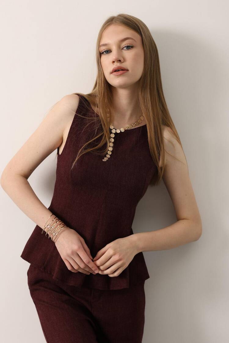 Gold Accessory Detailed Set - Burgundy