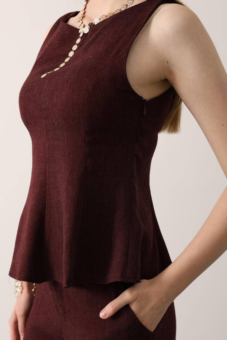 Gold Accessory Detailed Set - Burgundy