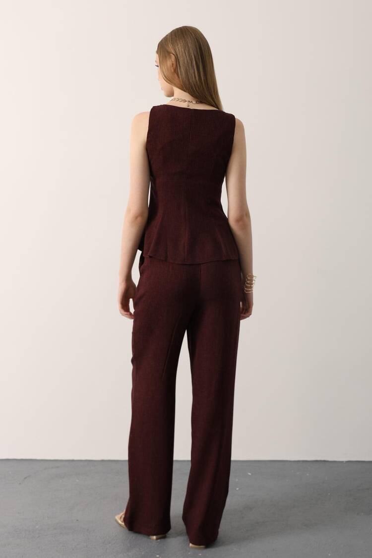 Gold Accessory Detailed Set - Burgundy