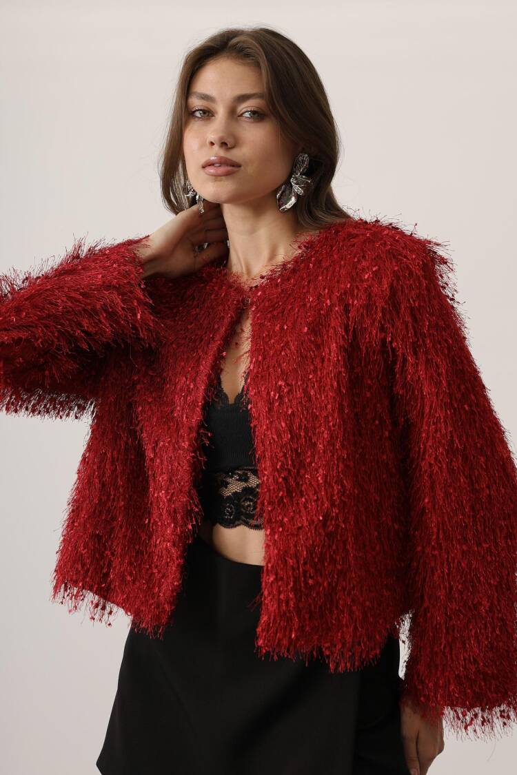 Striped Jacket - Burgundy