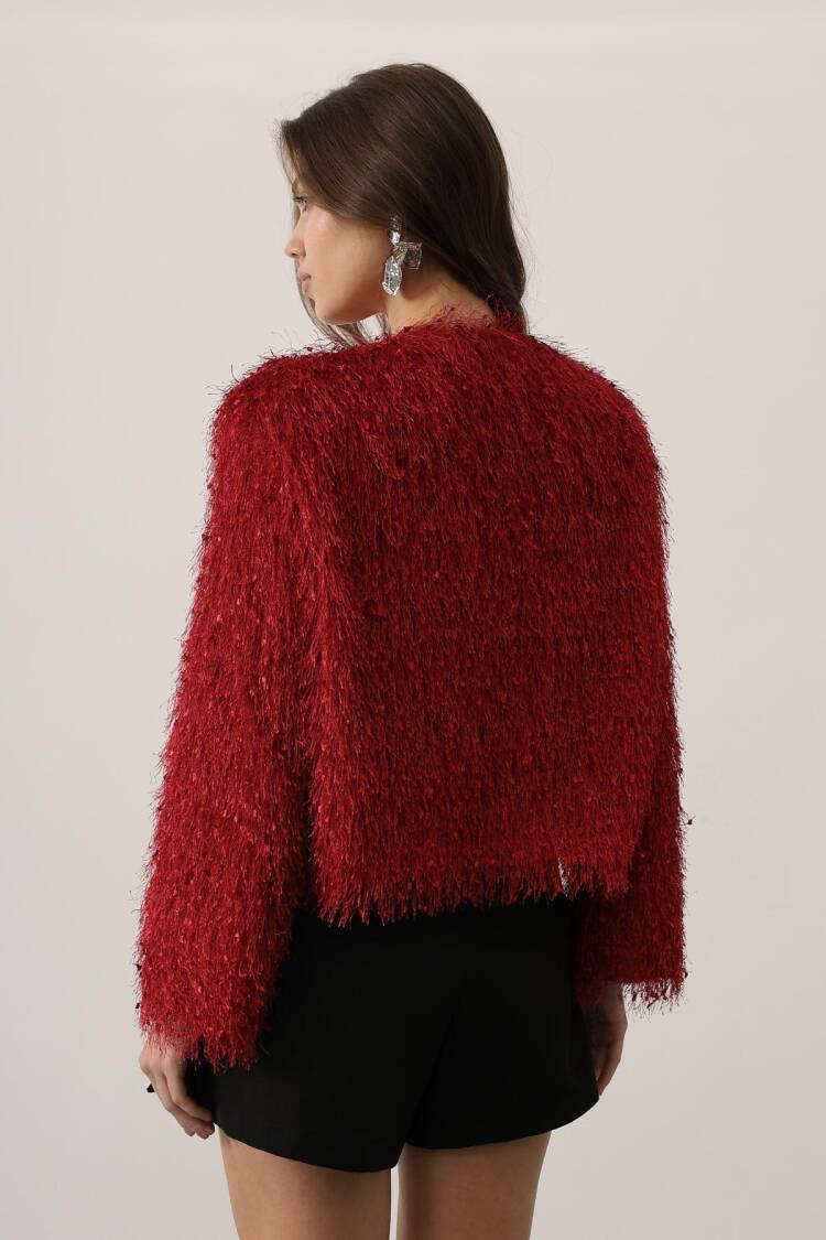 Striped Jacket - Burgundy