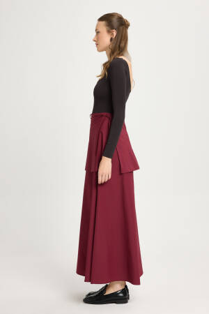 Claret Red Wrap Maxi Skirt With High Waist Tie Closure - Brand: First Angels - Women & Kids, Baby Clothes Wholesale - Globality Store