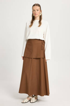 Brown Wrap Maxi Skirt With High Waist Tie Closure - Brand: First Angels - Women & Kids, Baby Clothes Wholesale - Globality Store