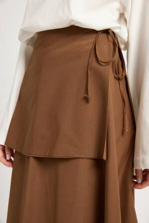 Brown Wrap Maxi Skirt With High Waist Tie Closure - Brand: First Angels - Women & Kids, Baby Clothes Wholesale - Globality Store