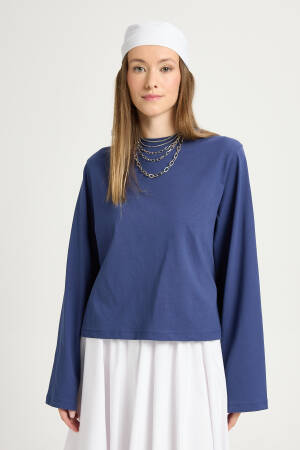 Navy Blue Casual Shirt With Round Neck - Brand: First Angels - Women & Kids, Baby Clothes Wholesale - Globality Store
