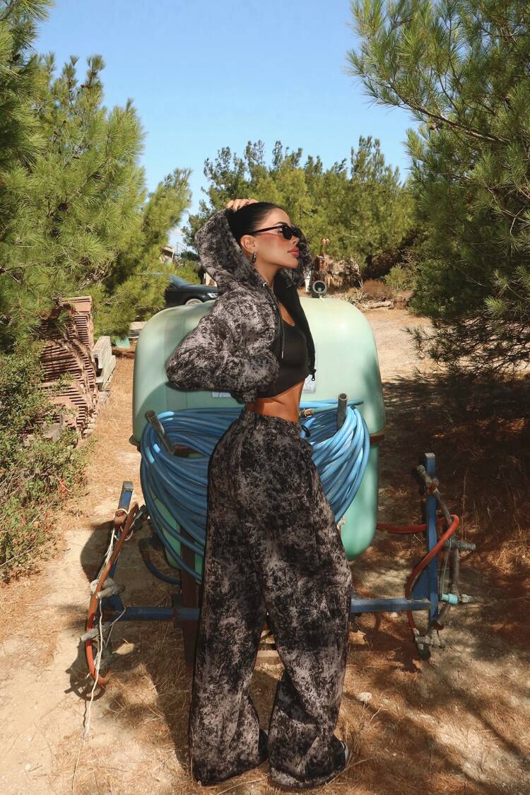 Oversized Sport Tracksuit With Bleached Pattern