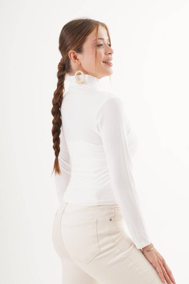 Slim Fit Turtle Neck Blouse