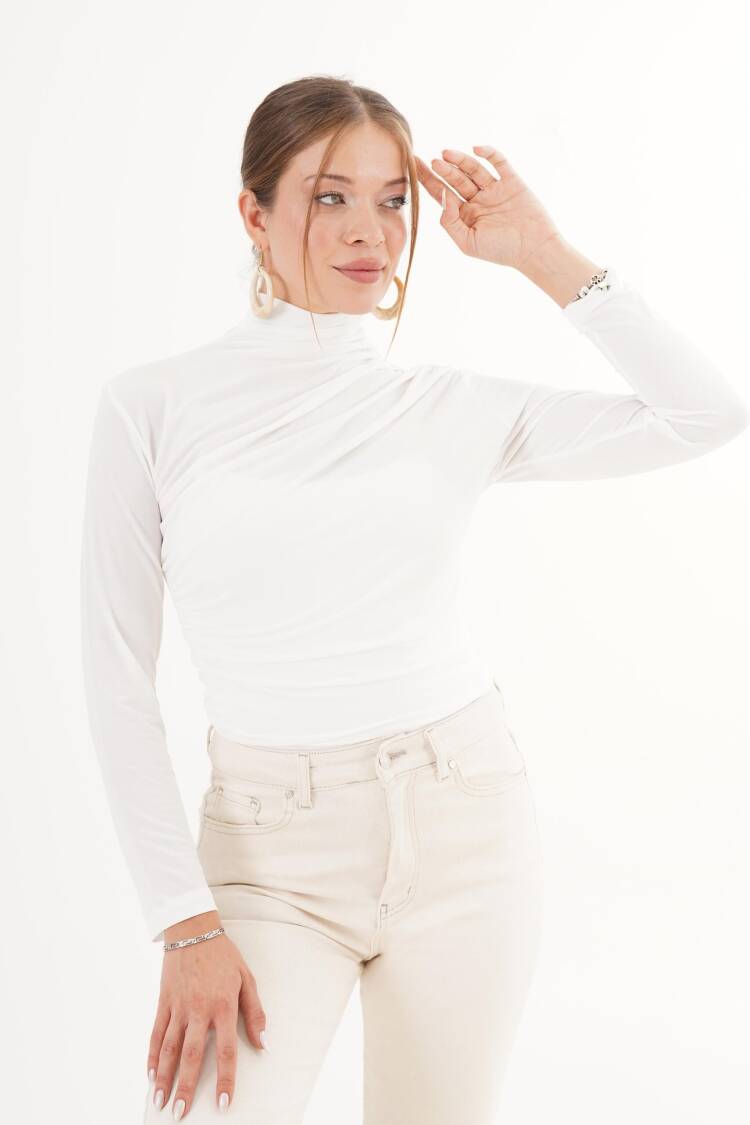Slim Fit Turtle Neck Blouse