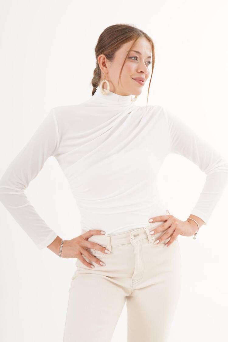 Slim Fit Turtle Neck Blouse