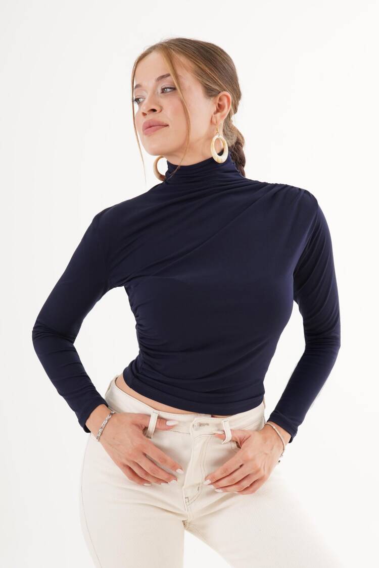 Blouse With High Neck And Slim Fit