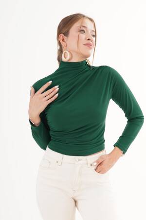 Slim Fit High Neck Blouse - Brand: Lustrin - Women & Kids, Baby Clothes Wholesale - Globality Store