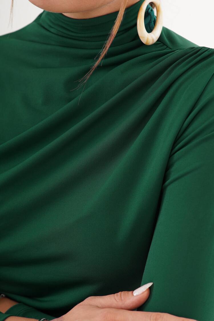 Slim Fit High Neck Blouse