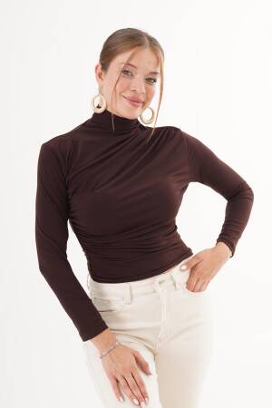 Elegant Slim Fit Blouse With High Neck - Brand: Lustrin - Women & Kids, Baby Clothes Wholesale - Globality Store