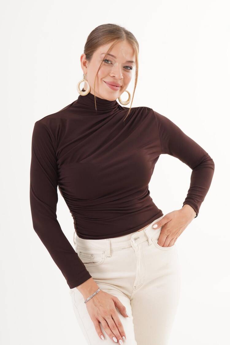 Elegant Slim Fit Blouse With High Neck