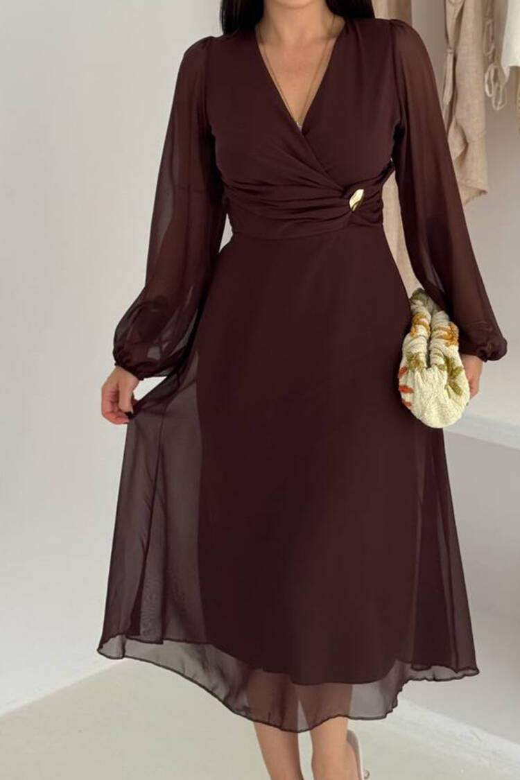 Elegant Modest Formal Wrap Dress