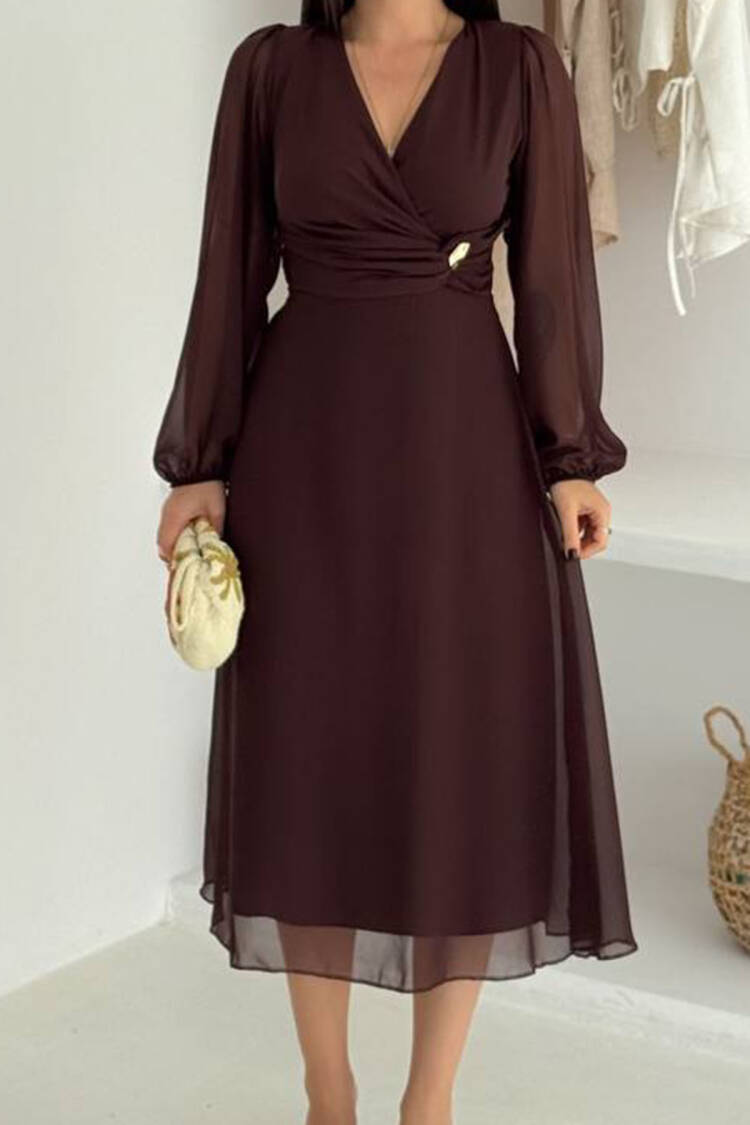 Elegant Modest Formal Wrap Dress