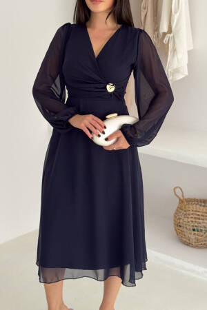 ElegantWrap Dress With V-Neck - Brand: Mode Roy - Women & Kids, Baby Clothes Wholesale - Globality Store