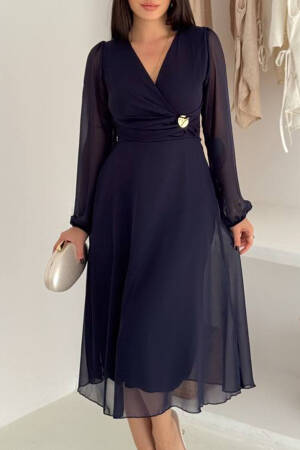 ElegantWrap Dress With V-Neck - Brand: Mode Roy - Women & Kids, Baby Clothes Wholesale - Globality Store