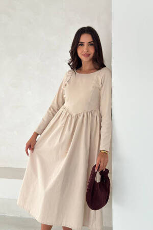 Modest Fit And Flare Dress With Long Sleeves - Brand: Mode Roy - Women & Kids, Baby Clothes Wholesale - Globality Store