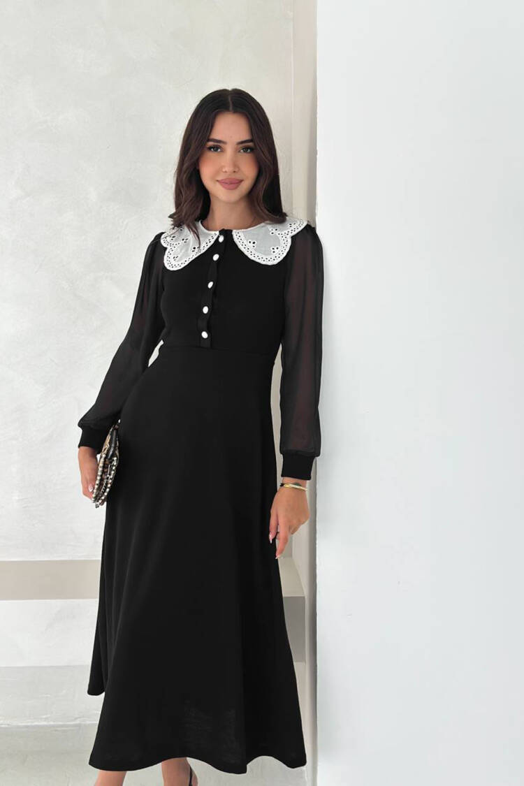 Fit And Flare Dress With Long Sleeves - Brand: Mode Roy - Women & Kids, Baby Clothes Wholesale - Globality Store