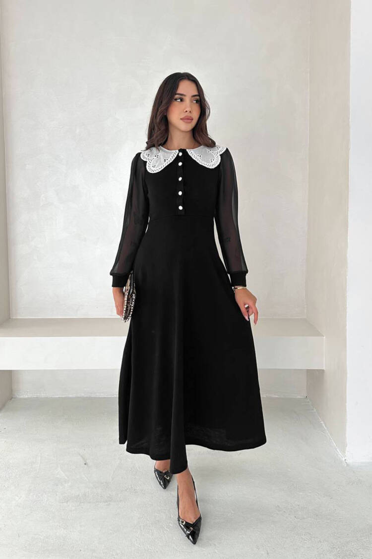 Fit And Flare Dress With Long Sleeves