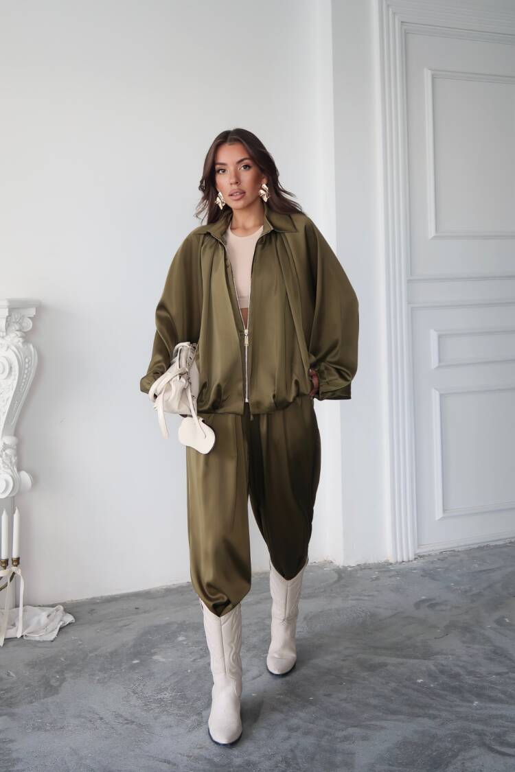 Bomber Jacket Oversized Fit Casual Zip Up