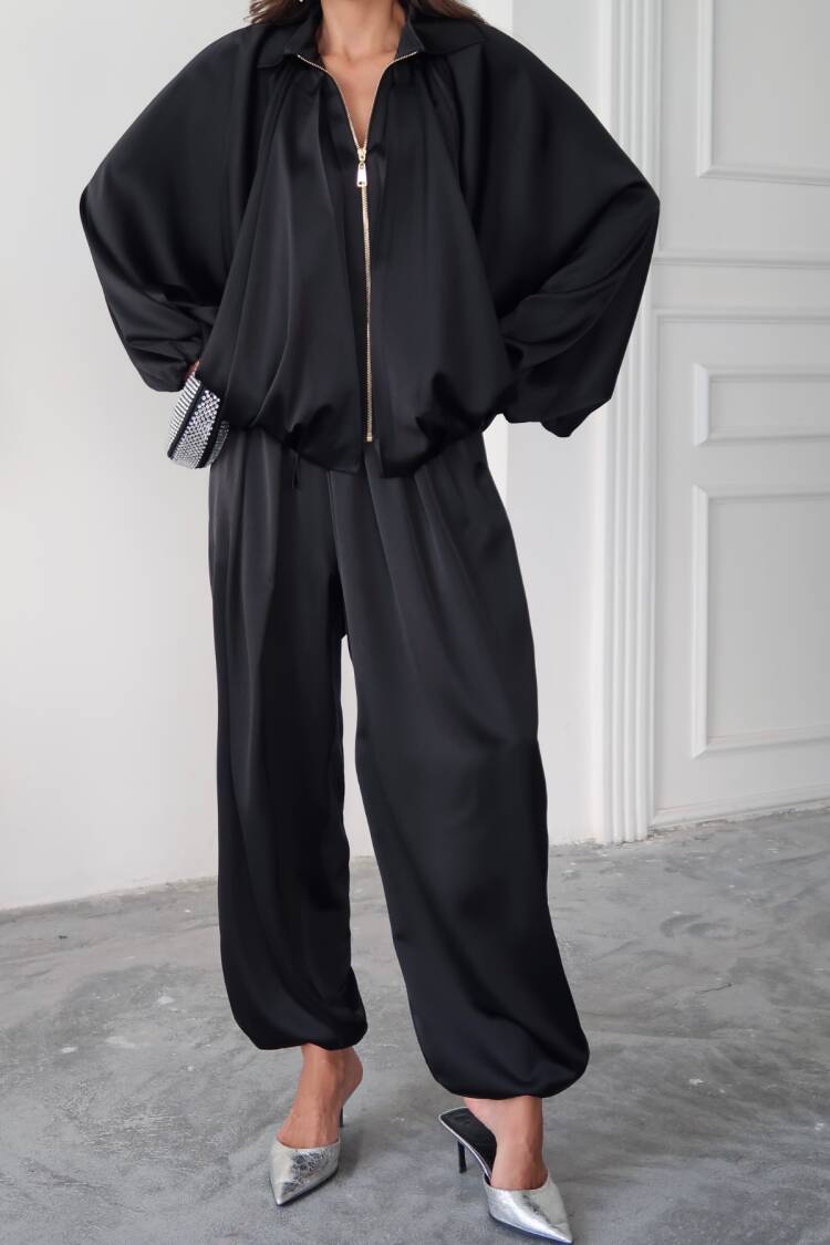 Bomber Jacket With Oversized Batwing Sleeves