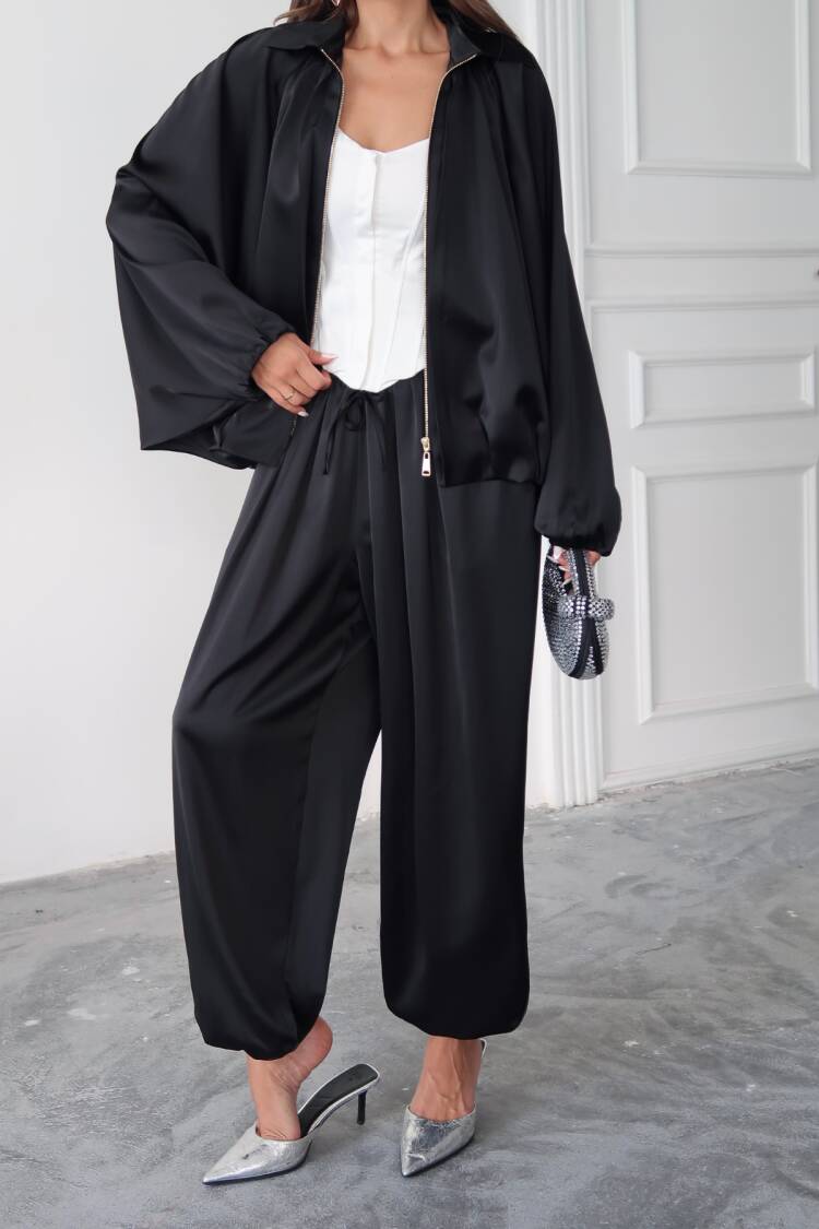 Bomber Jacket With Oversized Batwing Sleeves