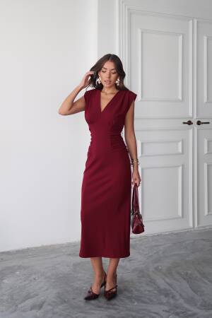 Elegant Midi V-Neck Sheath Dress - Brand: Ello - Women & Kids, Baby Clothes Wholesale - Globality Store