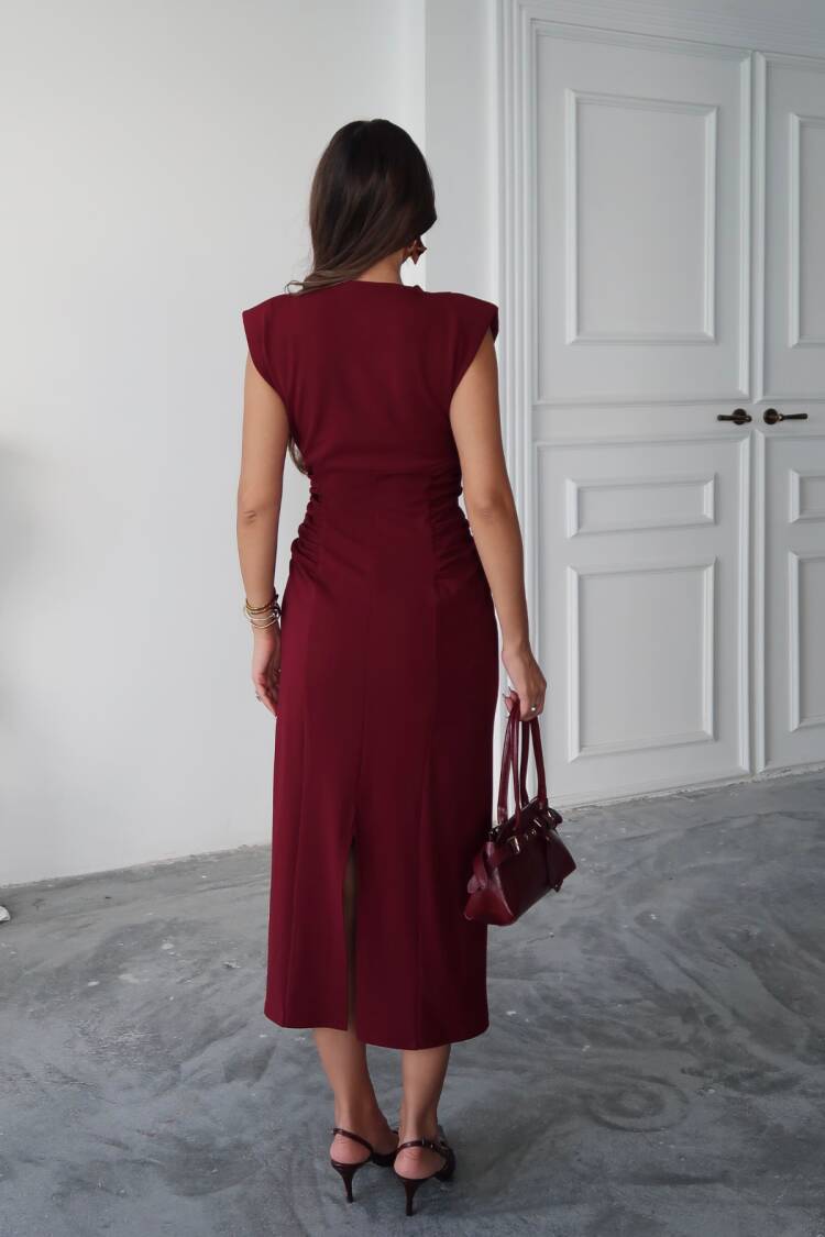 Elegant Midi V-Neck Sheath Dress